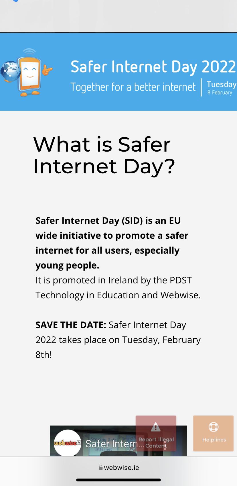 Safer Internet Day 8th February 2022 Naas Cbs