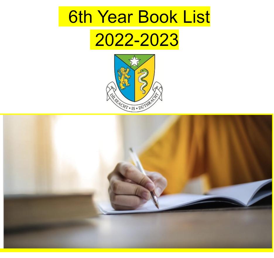 6th Year Book List 2024 2025 Naas CBS