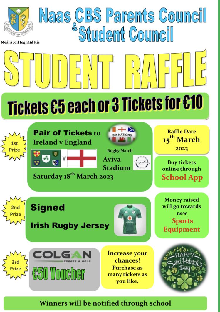 Final Reminder Re Sports Raffle 2023 Naas CBS